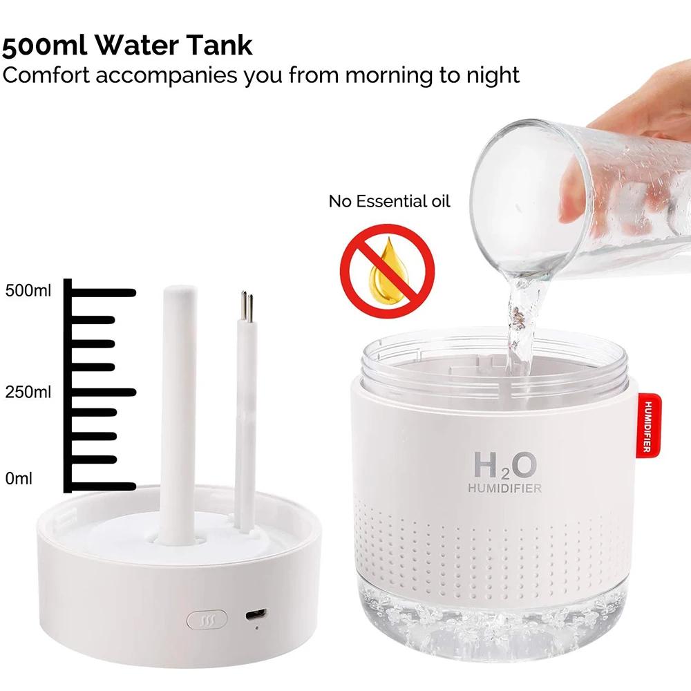 450 мл H2O увлажнитель воздуха портативный мини-USB ароматизатор с прохладным туманом для спальни, дома, автомобиля, очиститель растений, Humificador