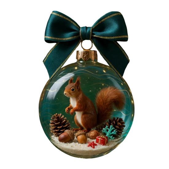Animal Christmas Ball Ornaments Handcrafted 3D Turtle/Penguin/Bee/Dachshund Clear Ball Ornament for Xmas Tree Holiday Home Party Decor