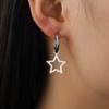 1Pair Creative Star Earrings Silver Color Pentagram Earrings For Women Jewelry Gifts Cute Mini Hollow Pendant Earrings