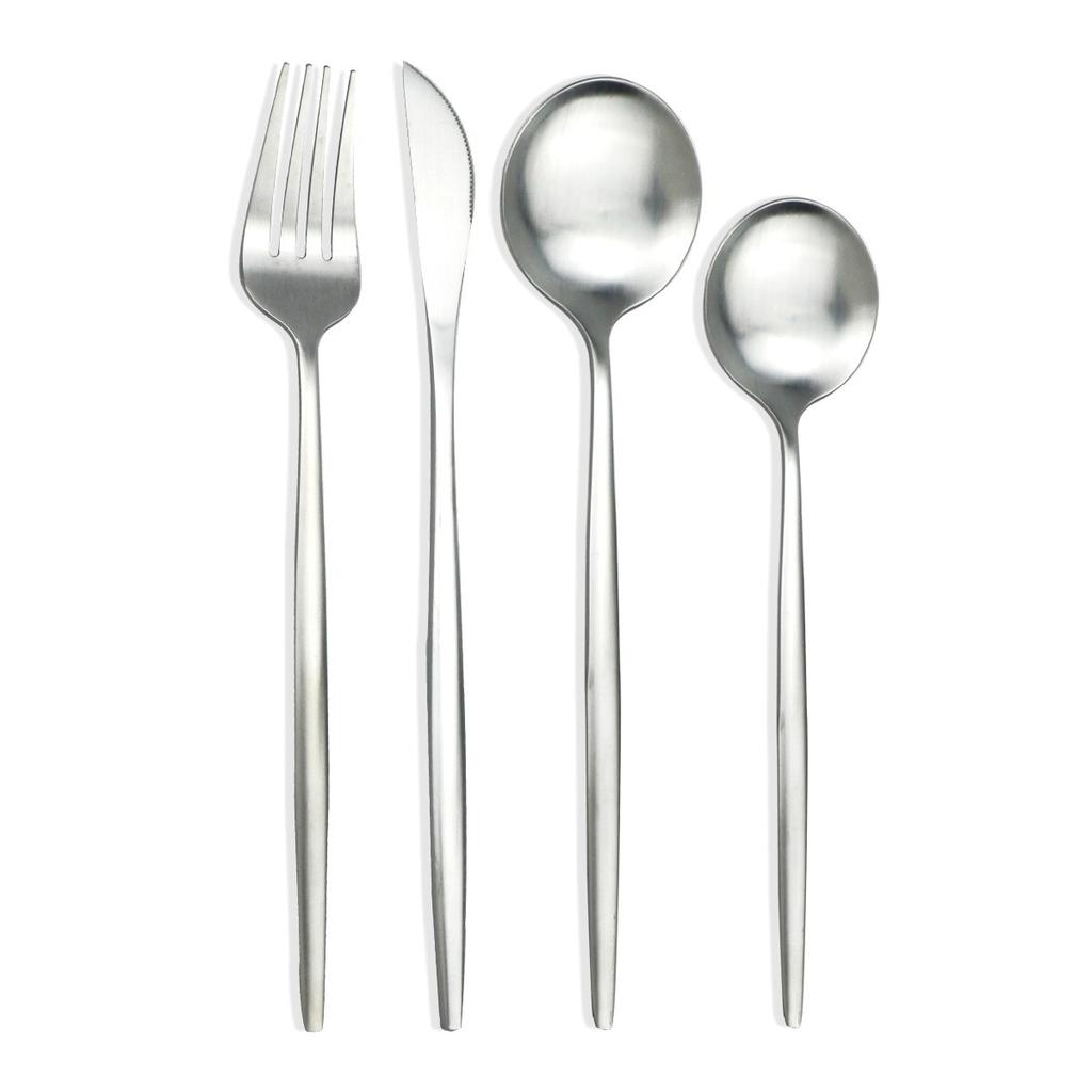 4 шт., черный набор столовых приборов, набор столовых приборов из нержавеющей стали 18/10, нож, вилка, десертная ложка, обеденная посуда, кухонное серебро, набор столовых приборов