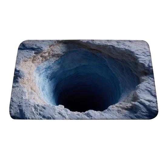 Yousheng 3D Ковер с ямой Реалистичный коврик для пола с бездонной ямой Забавный ковер с оптической иллюзией с нескользящей основой для прихожей, гостиной, ванной комнаты