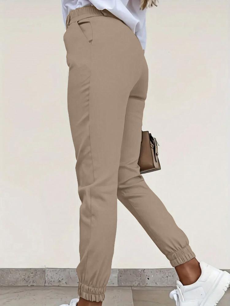 Карманные узкие стильные повседневные брюки с девятью точками для женщин