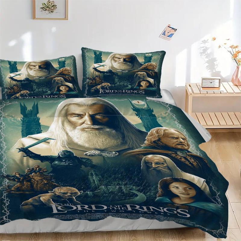 Lord Rings Two Towers Print 3Pcs Bedding Setduvet Cover With 2 Bedropillowcase Home Birthday Gift
