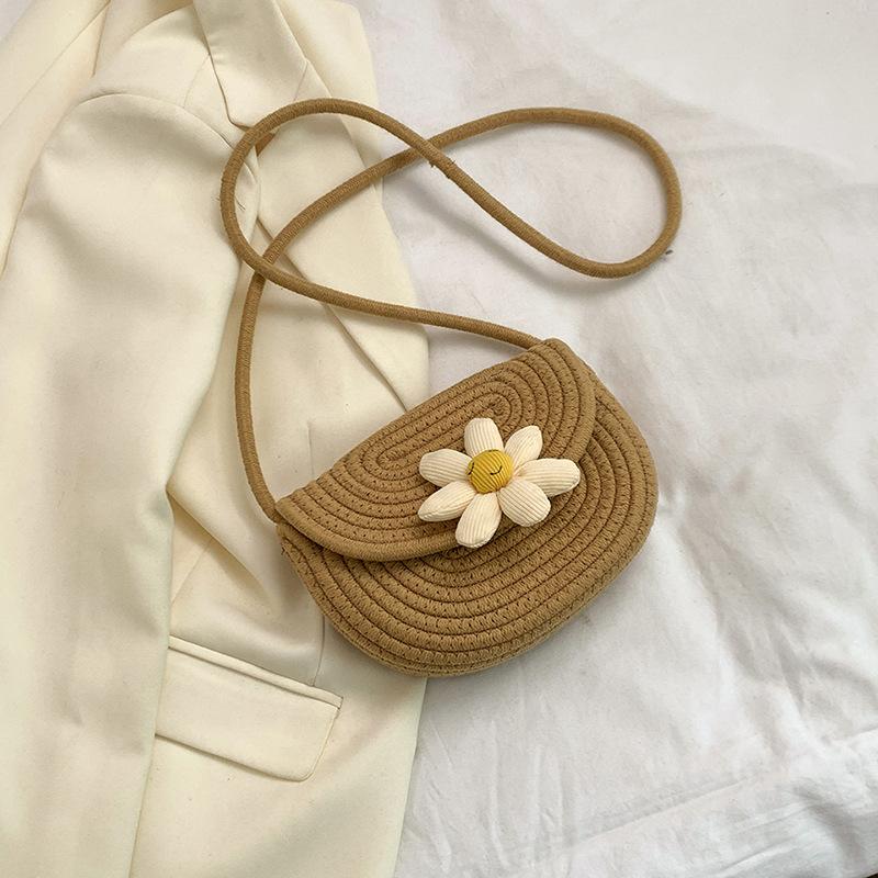 Весенняя новая сумка через плечо на одно плечо, пляжная повседневная и красивая корейская хлопковая плетеная пляжная сумка для отпуска