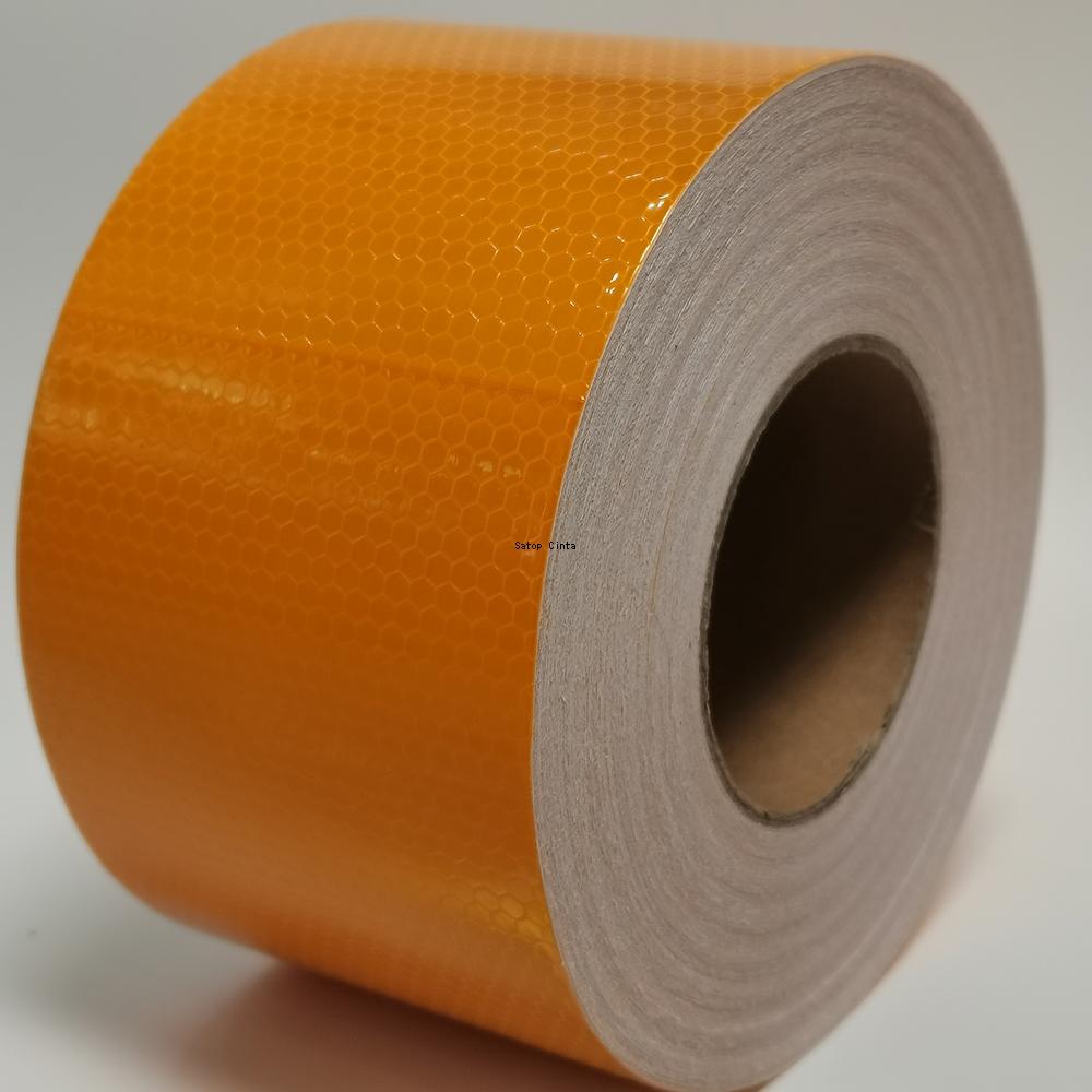 10 см*5 м водонепроницаемый самоклеящийся светоотражающий материал высокой видимости предупреждающая лента безопасности оранжево-желтые светоотражающие наклейки для грузовиков