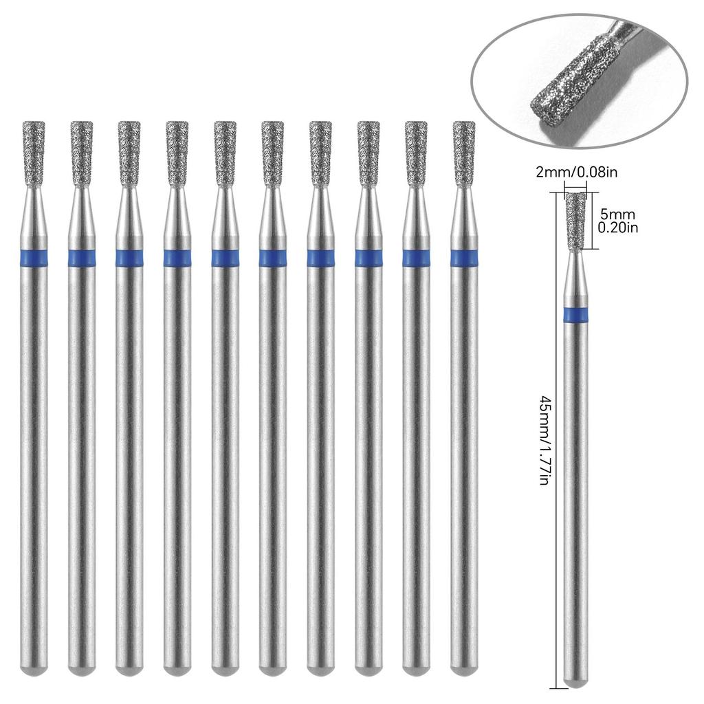 10 шт., алмазные фрезы, набор сверл для ногтей, аксессуары для маникюра, педикюра, электрическая машина, кисточка для ногтей, инструменты для заусенцев