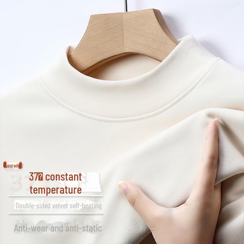 Men's Double-Sided German Velvet Long-Sleeve Warm Turtleneck Top