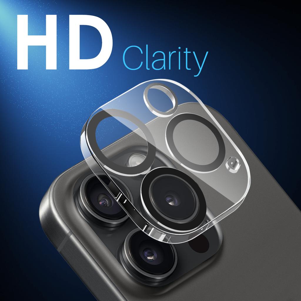 NORTHJO For iPhone 16 Pro/16 Pro Max Camera Lens Protector Black Circles Tempered Glass HD Clear 3D Full Coverage