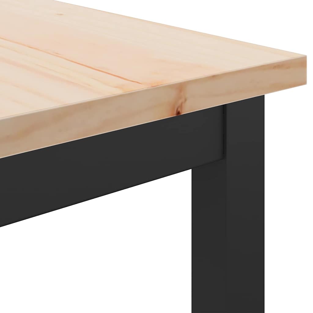 Natural Table 100 x 50 x 77 cm Engineered Wood and Steel