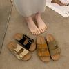 New Style Fashion Women's Popular Shoes Plain Original Cork Sole Slippers Comfortable Sandals Leather Luxury Women Shoes