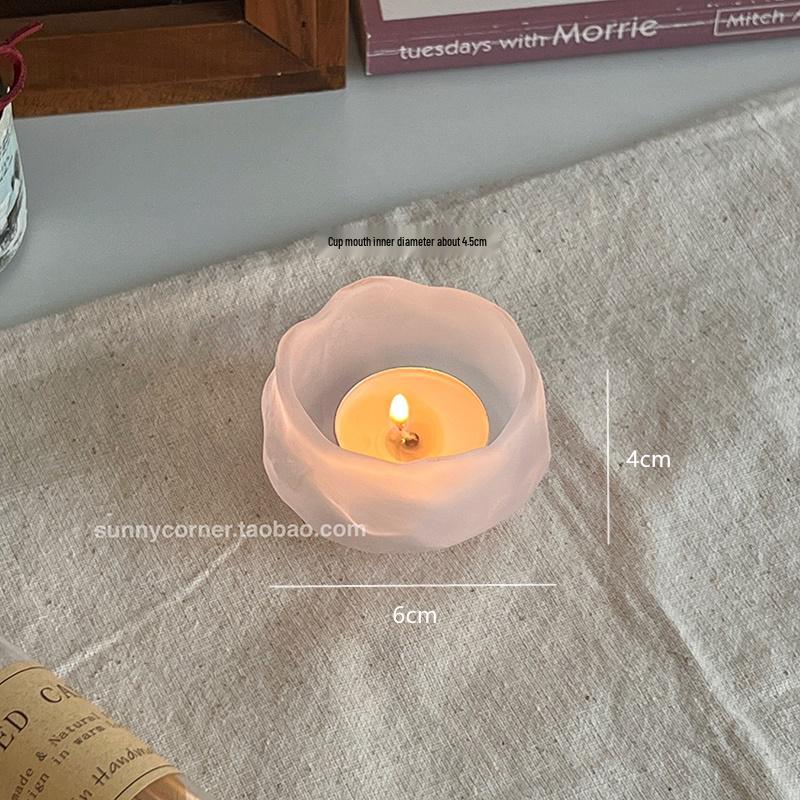 Подсвечник из неровного стекла в европейском стиле для романтической атмосферы – Идеальный декор для гостиной или обеденного стола