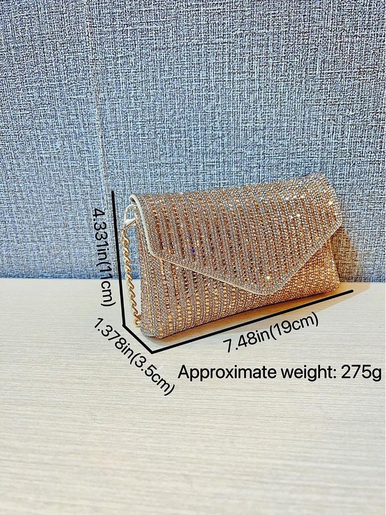Трансграничный модный клатч на цепочке с бриллиантами – Универсальная вечерняя сумка, кроссбоди, на плечо или подмышку