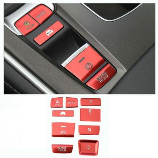 For Honda Accord 2018- Red Interior-Gear Shift Box Panel Button Cover Trim