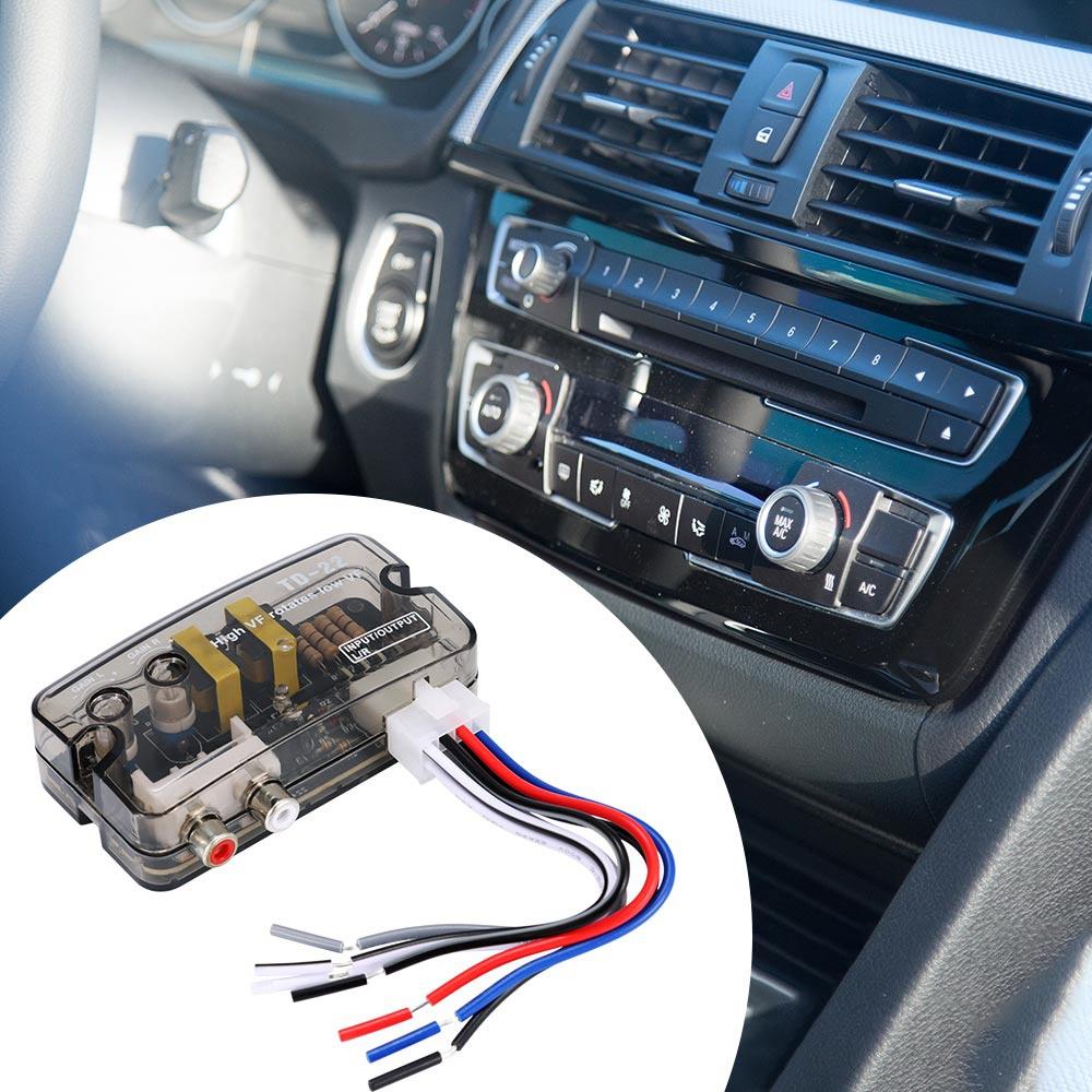 12 В автомобильный аудио конвертер RCA стерео от высокой до низкой регулируемой частоты линейный динамик преобразователь уровня адаптера