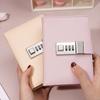 CAGIE Lockable Notebook, Stylish Journal, Horizontal Ruled, PU Leather, Gift Box Included, Password Notebook, A7 Size, Lockable Diary, Cute Pink