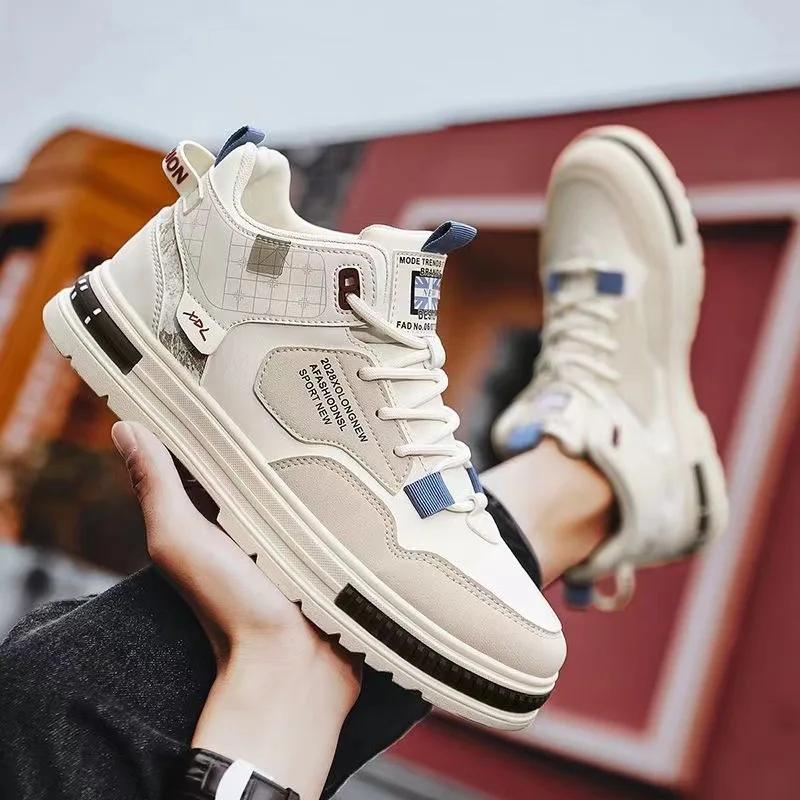 Мужские туфли на платформе со шнуровкой, мужские вулканизированные туфли, удобные осенние ботильоны, повседневная спортивная обувь для сноуборда Zapatos Para Hombres