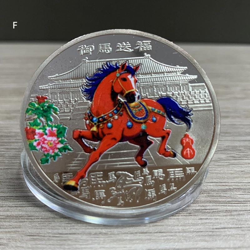 Монета Украшение 2026 Зодиак Лошадь Цветная Памятная Медаль Год Лошади День Рождения Маленький Подарок Металлические Изделия