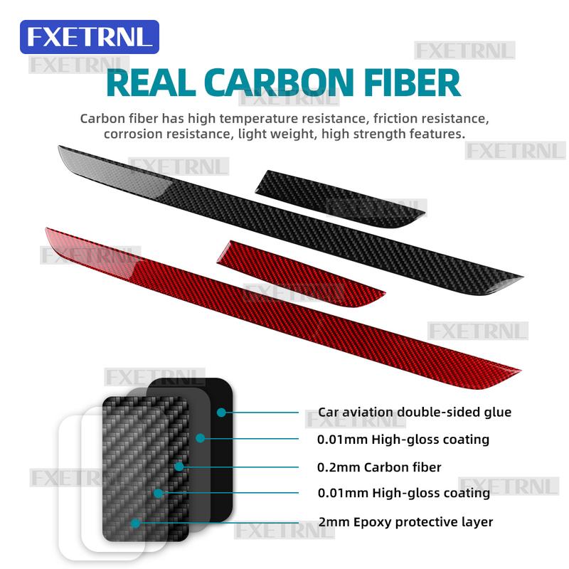 Real Soft Carbon Fiber Car Driver Passenger Side Strip Sticker Interior Accessories LHD RHD For 2025-2027 Subaru Forester