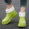 Женские повседневные туфли на плоской подошве, резиновые сапоги, водонепроницаемые рабочие ботинки, модные женские резиновые туфли, женские утепленные садовые галоши 35-40