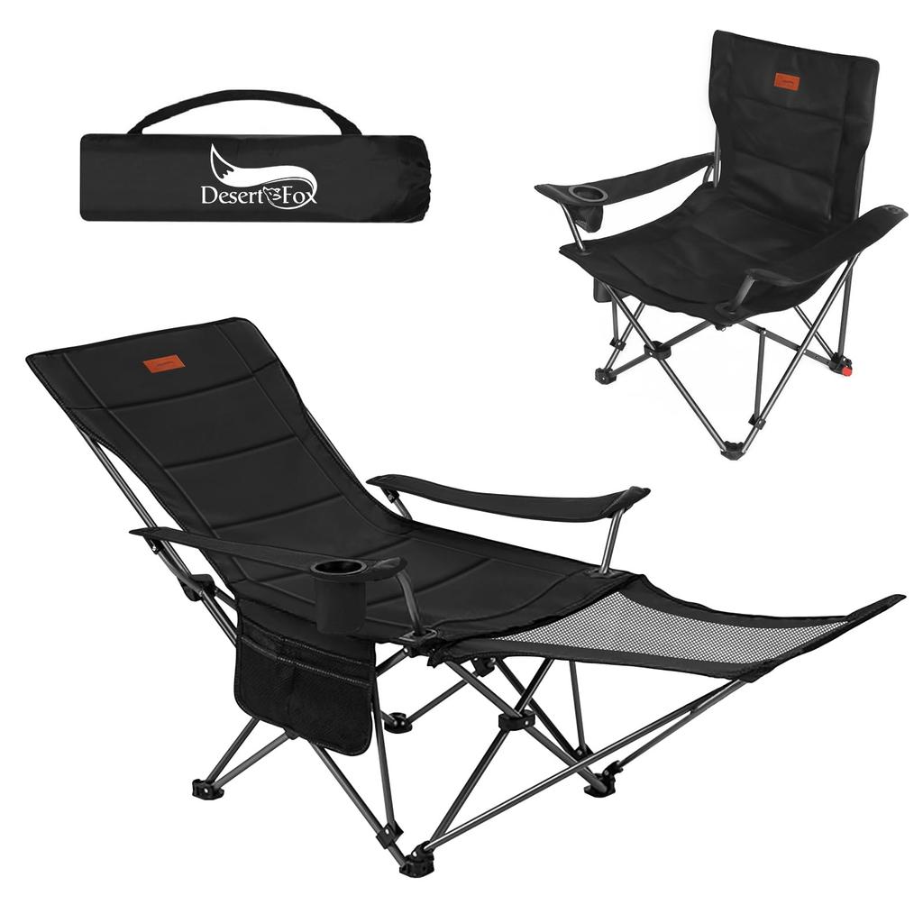 DesertFox Recliner Camping Chair Nap Nap 4 Level Adjustment Suitable for All Seasons Switch Between Mesh and Thin Capacity Outdoor Chair Compact