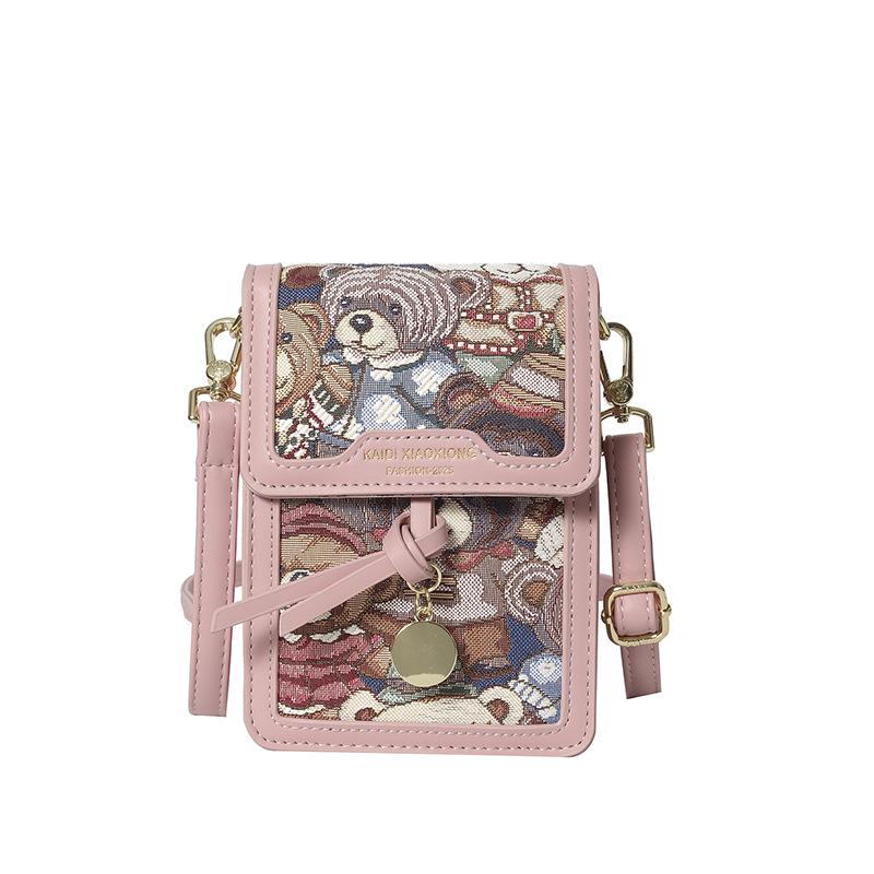 Katie Bear Women's Cartoon Phone Crossbody Bag - New Style Niche Shoulder Bag