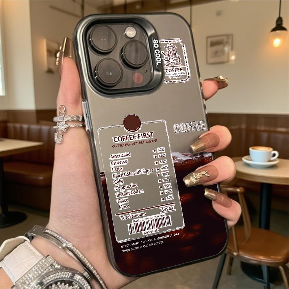 Чехол для телефона «Кофе прежде всего» (Coffee First Menu) для iPhone 16 15 14 13 12 11 Pro Max Mini, противоударный, защитный от царапин