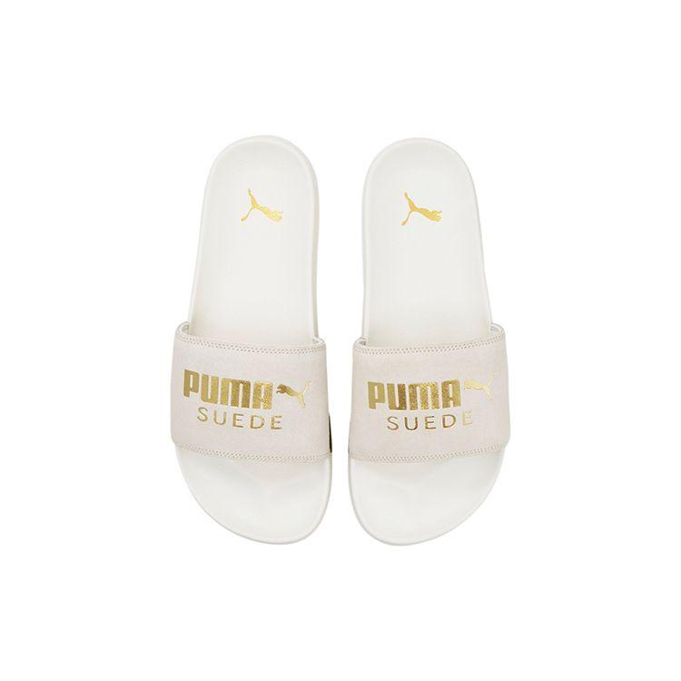Puma Leadcat 2.0 Suede Classic Slide Marshmallow Unisex Sneakers White Team-Gold 384872-02