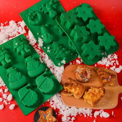 Деревянная форма Санта-Клауса, силиконовая форма для украшения торта, помадки, печенья, конфет, шоколада, мастики, форма для выпечки
