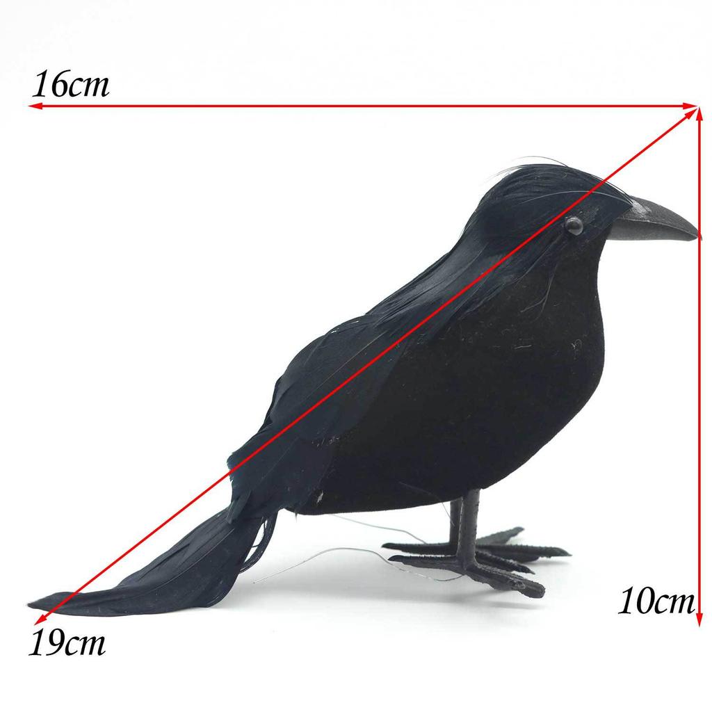 3 шт./набор Хэллоуин Черная ворона Поддельные птицы Игрушки Перо Животное Фестиваль Декорации Реквизит Принадлежности для вечеринок Садовые статуи Скульптуры