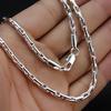 2mm Silver Color Round Twisted Curb Chain Necklace Fashion Unisex Jewelry 21"