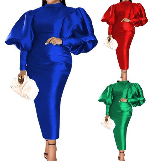 Женские нижние юбки больших размеров, торжественное платье, сплошной цвет, атласная поверхность, осень-зима, облегающее платье с круглым вырезом и талией для свадьбы