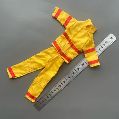 1:6 Одежда для экшн-фигурок, Костюм для куклы, Костюм пожарного, Мини-куртка и брюки, Миниатюрный