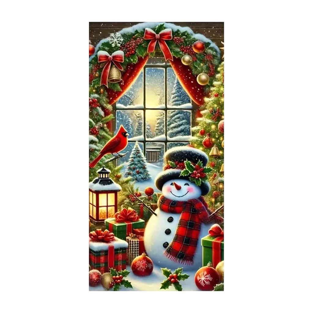 Рождественская занавеска для двери, рождественская фотофоновая ткань, подвесная ткань для создания атмосферы Нового года, 90 * 180 см