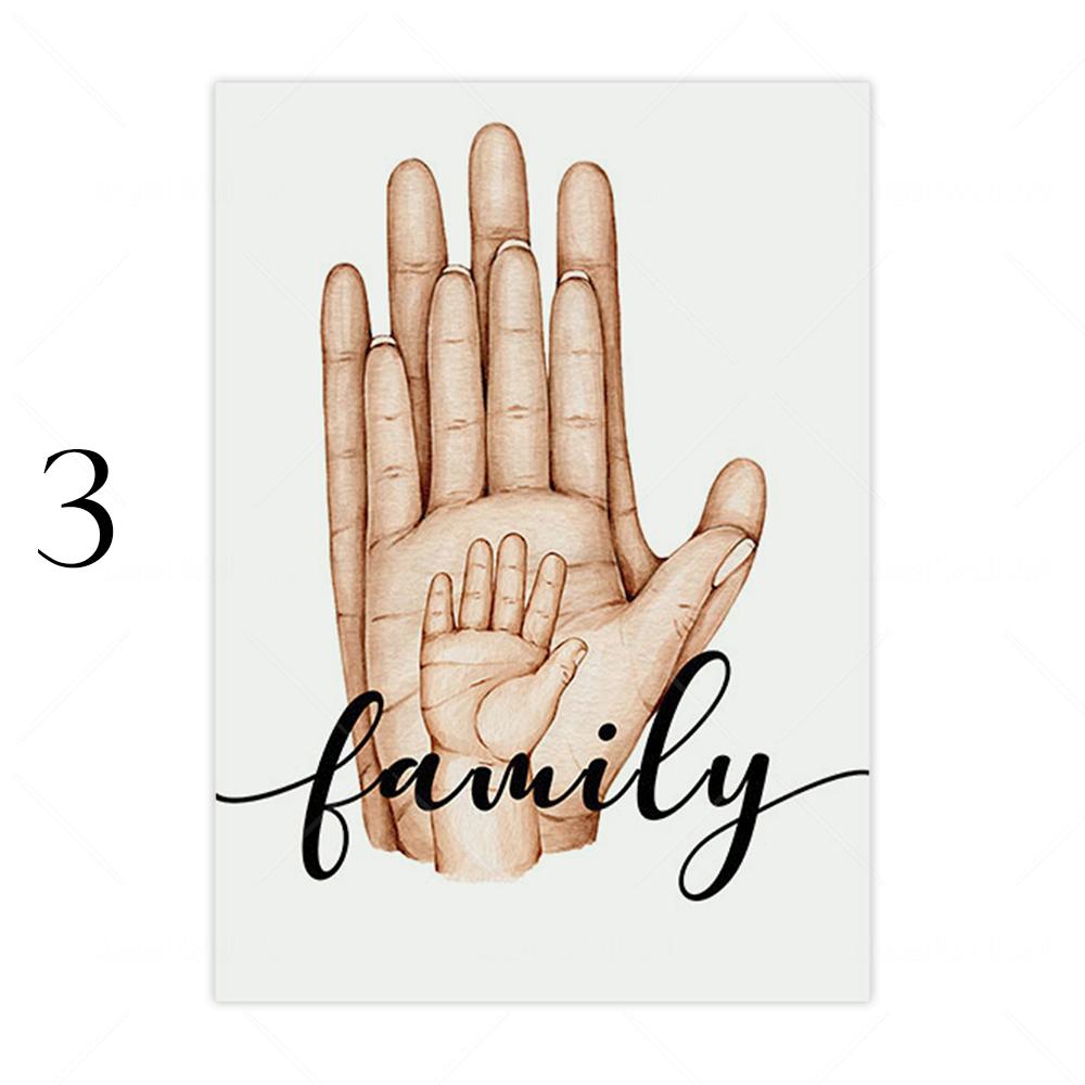 Персонализированный детский постер «Рука семьи», подарок любовнику, холст, картина, скандинавский художественный принт, абстрактная роспись, украшение комнаты