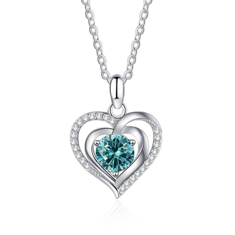 Bague Ringen Серебряное ожерелье из стерлингового серебра 925 пробы с сердцем океана, женская цепочка на ключицы, простой легкий роскошный дизайн, кулон с двойным сердцем