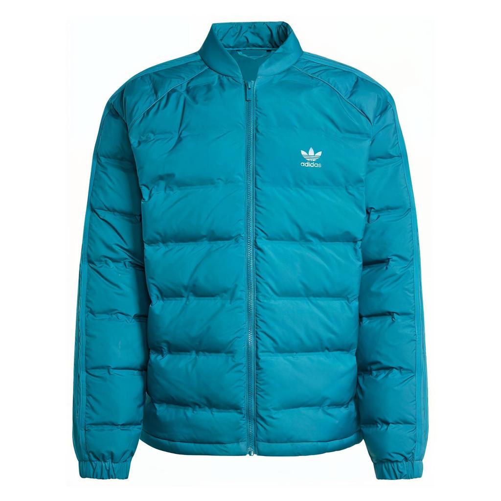 Adidas Originals Sst Down Jacket Series Comfortable Warm Sports Stand Collar Puffer Coat Men Jackets Heritage-Blue JE1954