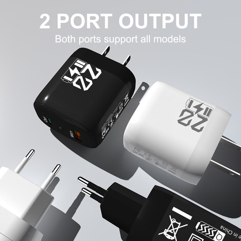 Двойное USB-зарядное устройство 2,4 А с 2-портовой головкой, совместимое с US/EU/KR/UK, Дорожное зарядное устройство