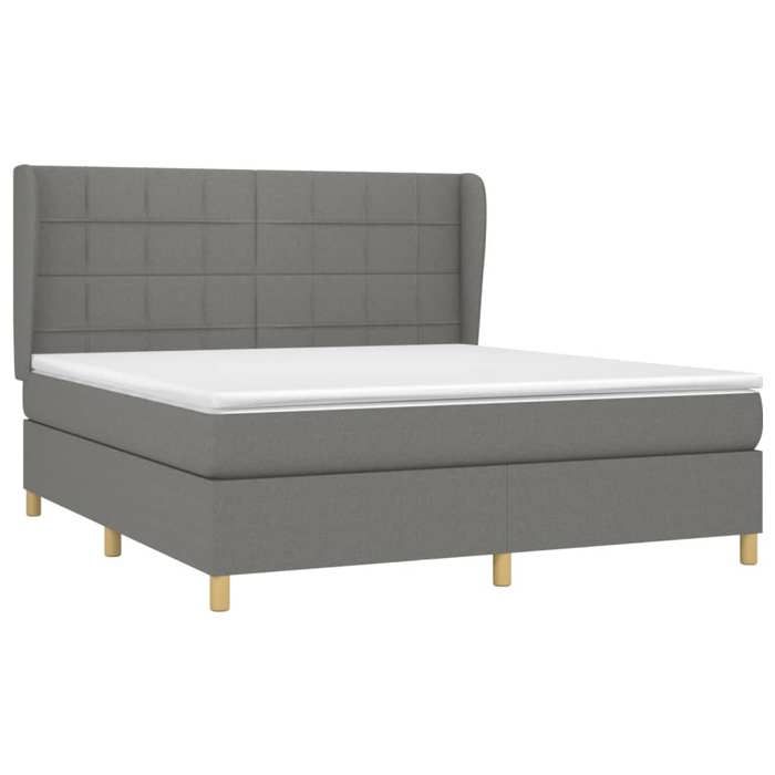 Maison Exclusive - Sommier à lattes de lit avec matelas Gris foncé 180x200cm Tissu