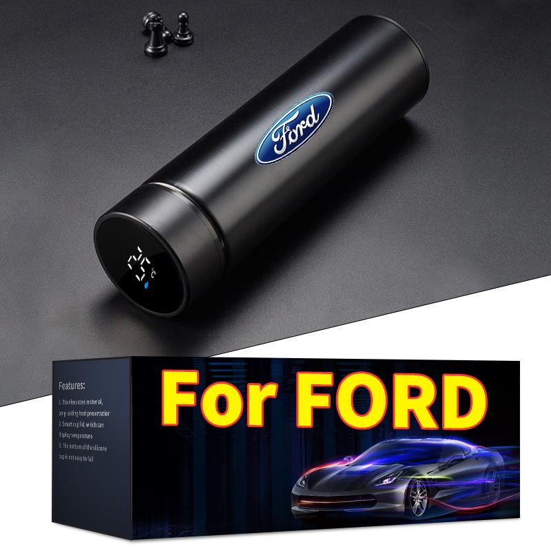 New Car Smart Thermos Mug Insulation Cup Led Digital Temperature Display For Ford Mondeo MK1 MK2 MK3 MK4 MK5