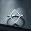 MODIAN 925 Sterling Silver Geometric Ring Fashion Cubic Zirconia Finger For Women Engagement Simple Jewelry