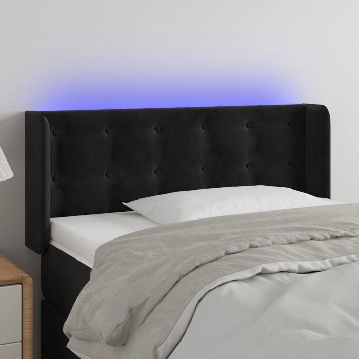 VidaXL LED Headboard Bedroom Furniture Single Bed Accessory Headboard Interior Black 3123702