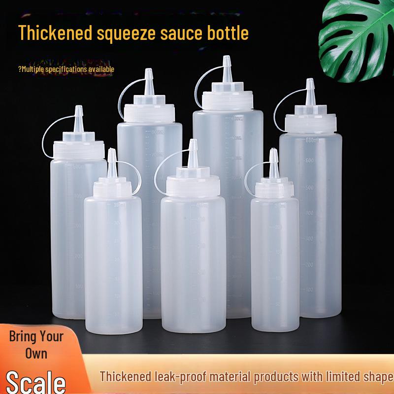 Бутылка для соуса PE Squeeze объемом 240 мл со шкалой для кетчупа и салата