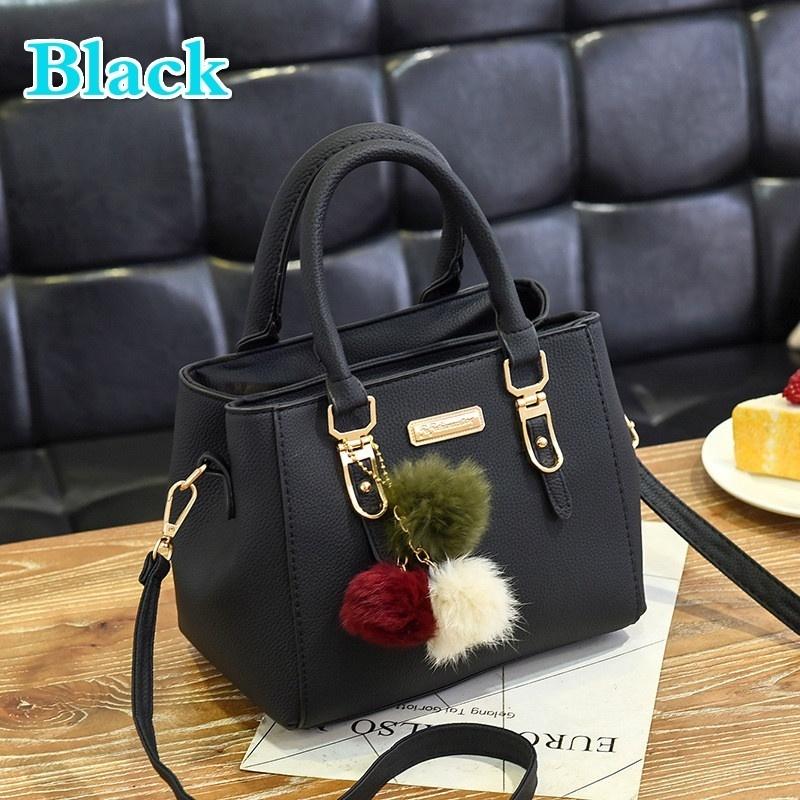 Модные женские сумки Hairball PU Leather Totes Bag Сумка с верхней ручкой Crossbody Сумка через плечо Сумка на плечо