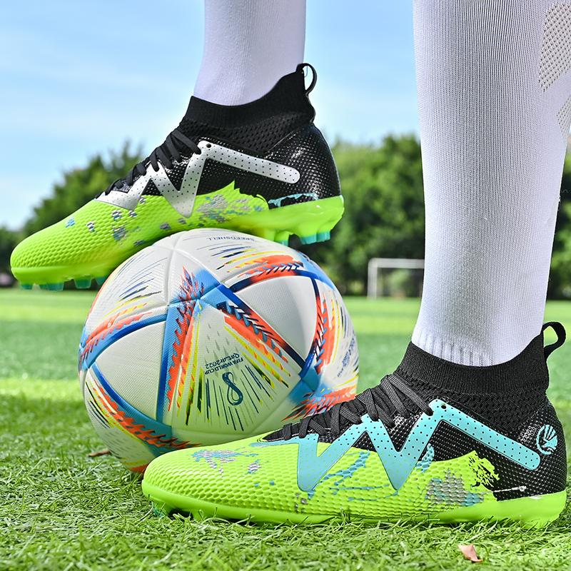 Футбольные бутсы унисекс, высокие эластичные гвозди для мужчин и женщин, эластичные носки для подростков, тренировочная обувь, футбольные бутсы с искусственной травой