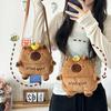 Cute Cute Kapibara Doll Small Square Bag Girl Heart Student Commuter Storage Bag Capybara Shoulder Messenger Bag