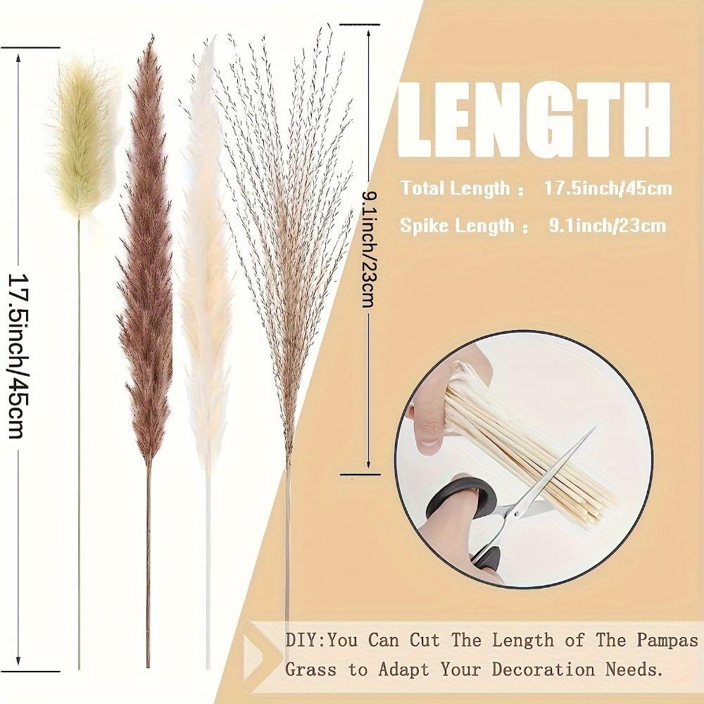 80 шт./набор натуральных сушеных букетов из травы Пувэй в богемном стиле, букеты для украшения дома, тростниковые сушеные цветы, свадебные декоративные букеты в Рамадан