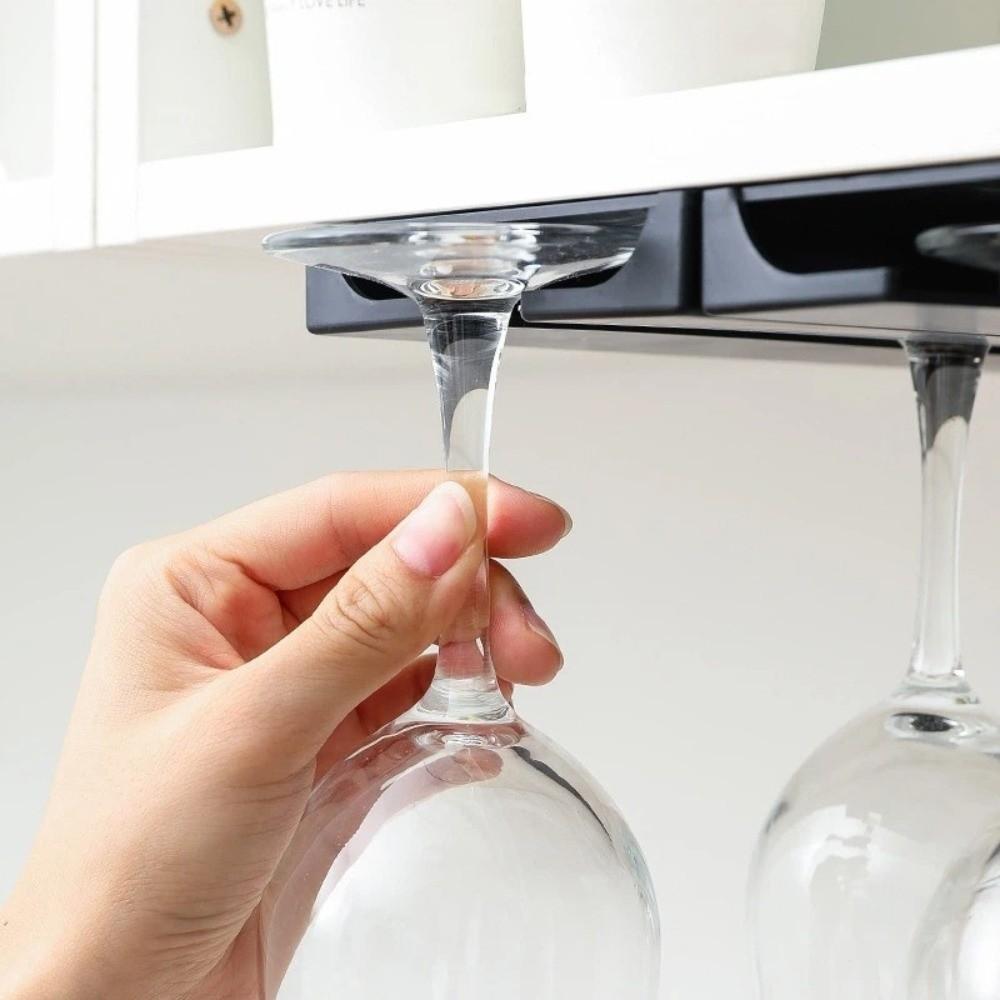 Non-Drilled Stemware Rack Plastic Wine Glass Holder Wall Display Cup Holder  Dining Room