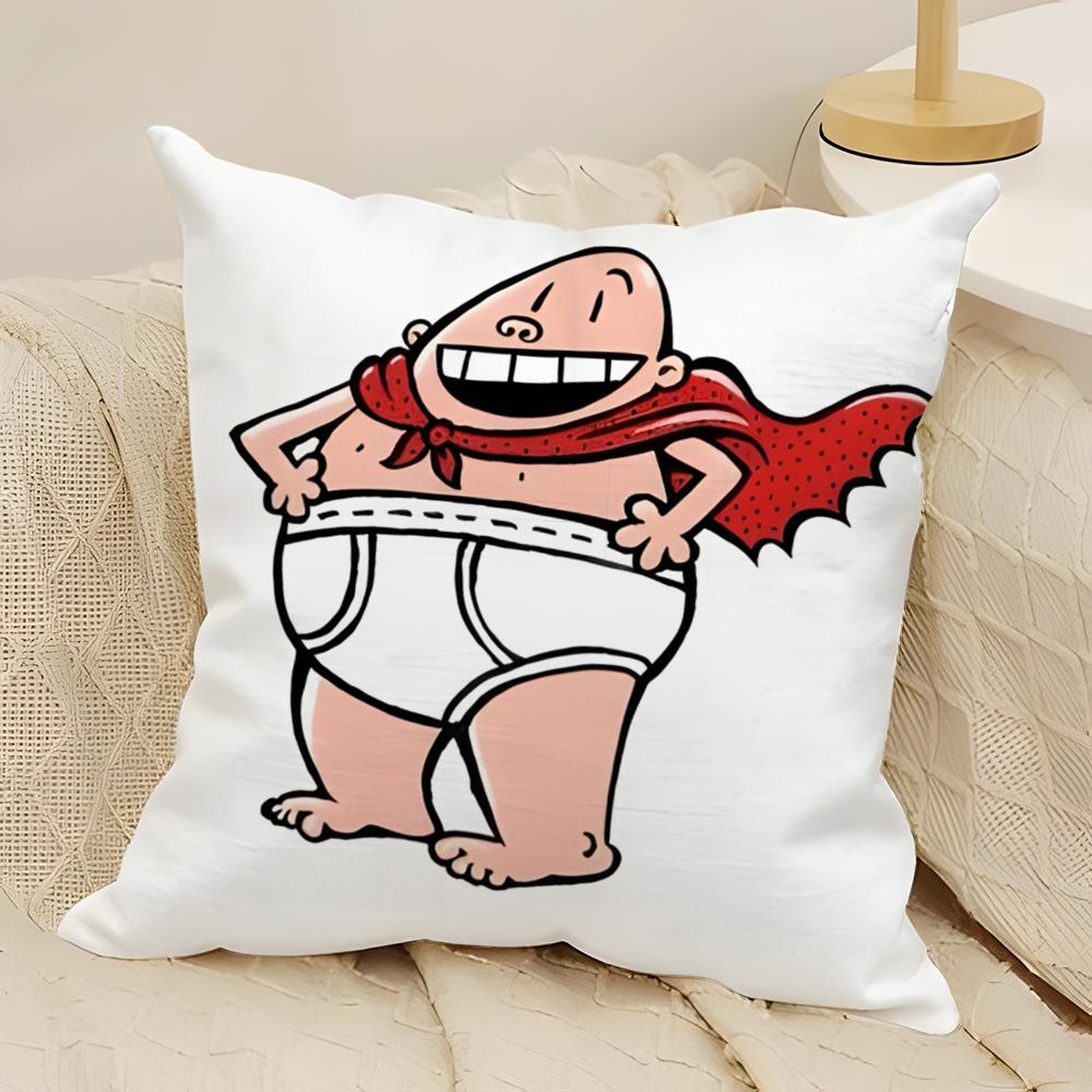 American Funny Cartoon Captain Pillow Case Natural Linen DoubleSided Printing Sofa Home Decor Cushion Cover
