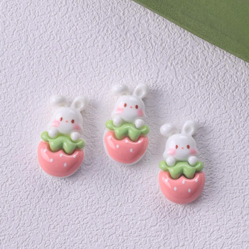 Заколка для волос и украшения из смолы в виде домика для клубники-кролика своими руками для детей