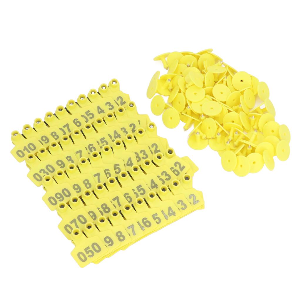 100PCS Livestock Ear Tag Thickened Plastic Convenient Identification Cattle Numbered Ear Label for